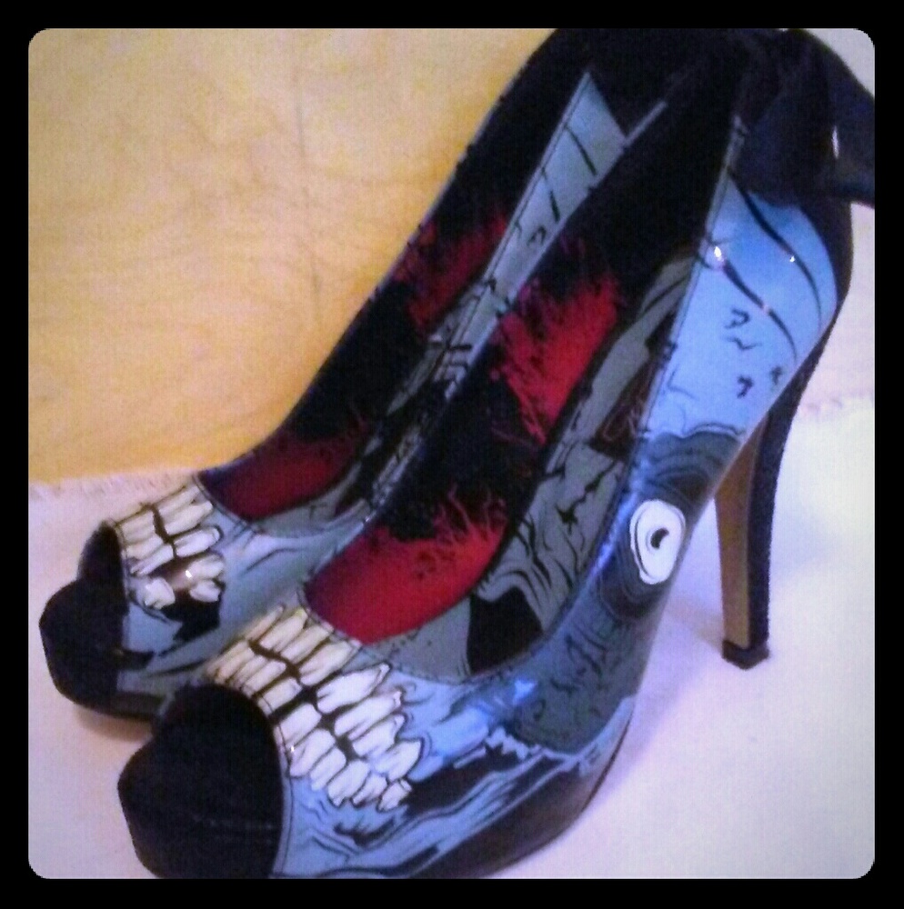 Iron Fist Monster goth/punk open toe pumps